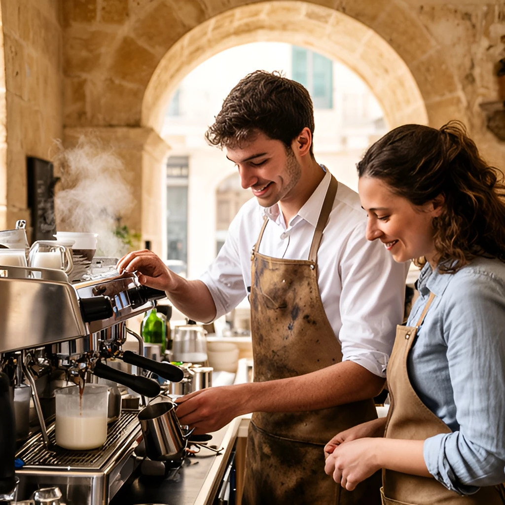 Full-Time Barista job in Malta (illustration)