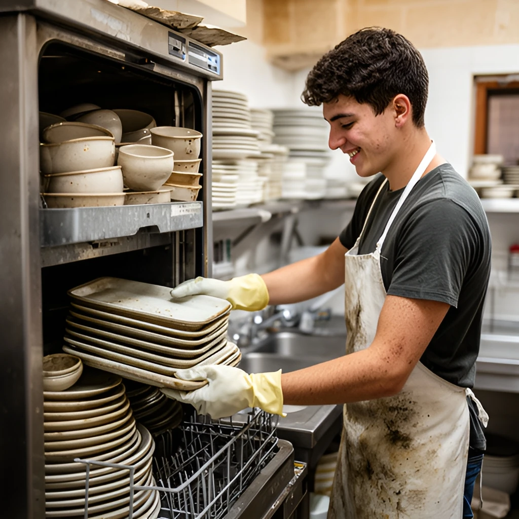 Experienced Dishwasher job in St. Julian's, Malta (illustration)