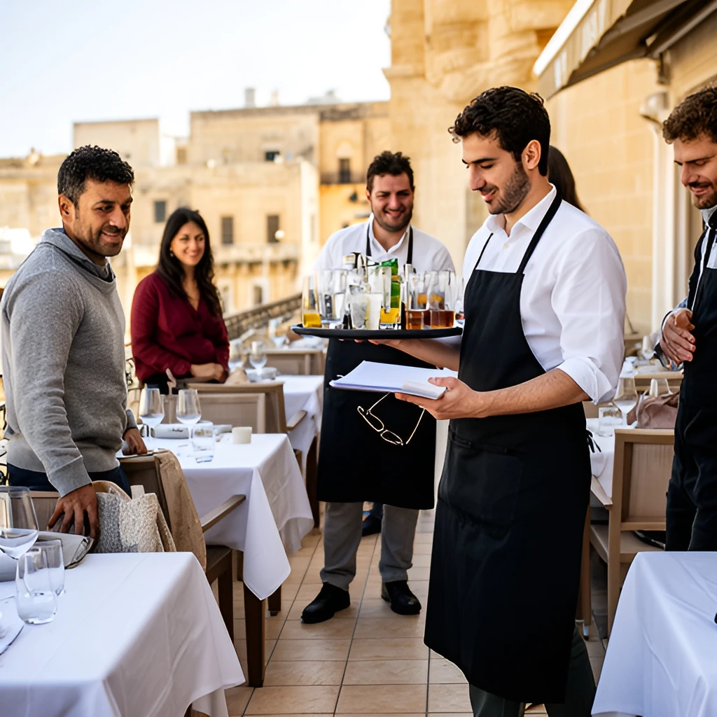 Waiter / Waitress job in Malta (illustration)