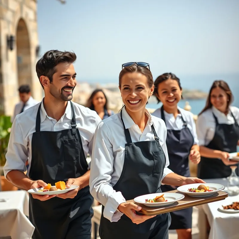Waiter / Waitress job in Malta (illustration)