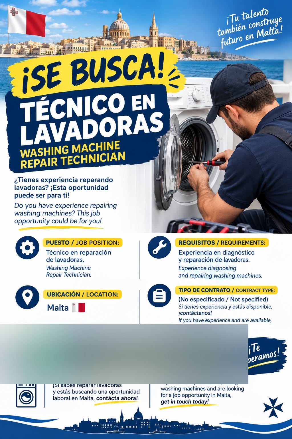 Washing Machine Repair Technician job in Malta