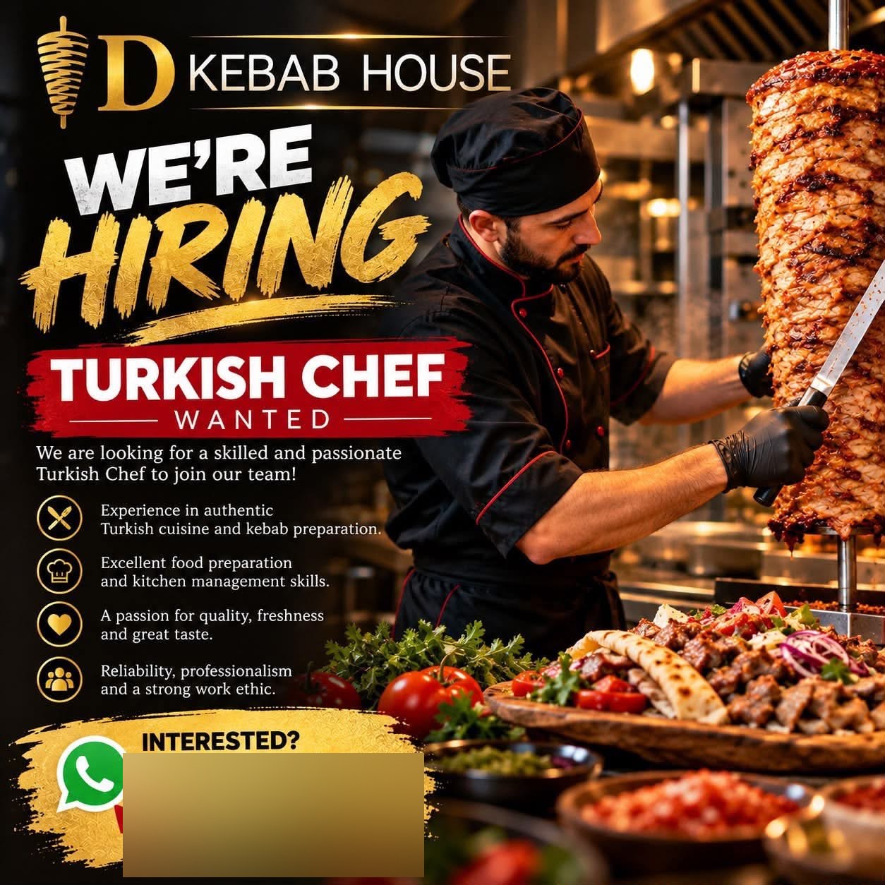 Turkish Chef (Kebab) job in Malta
