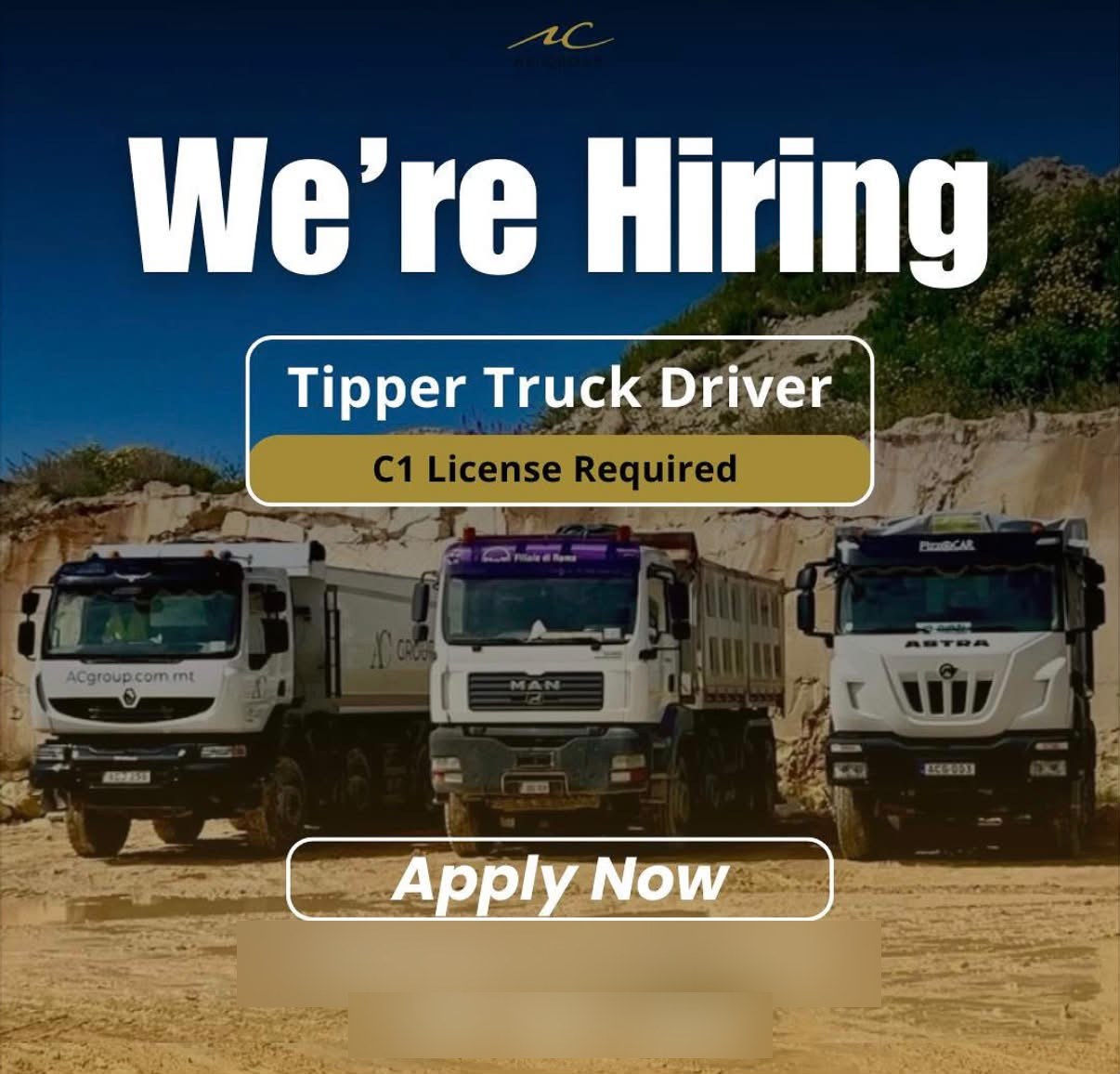 Tipper Truck Driver job in Malta