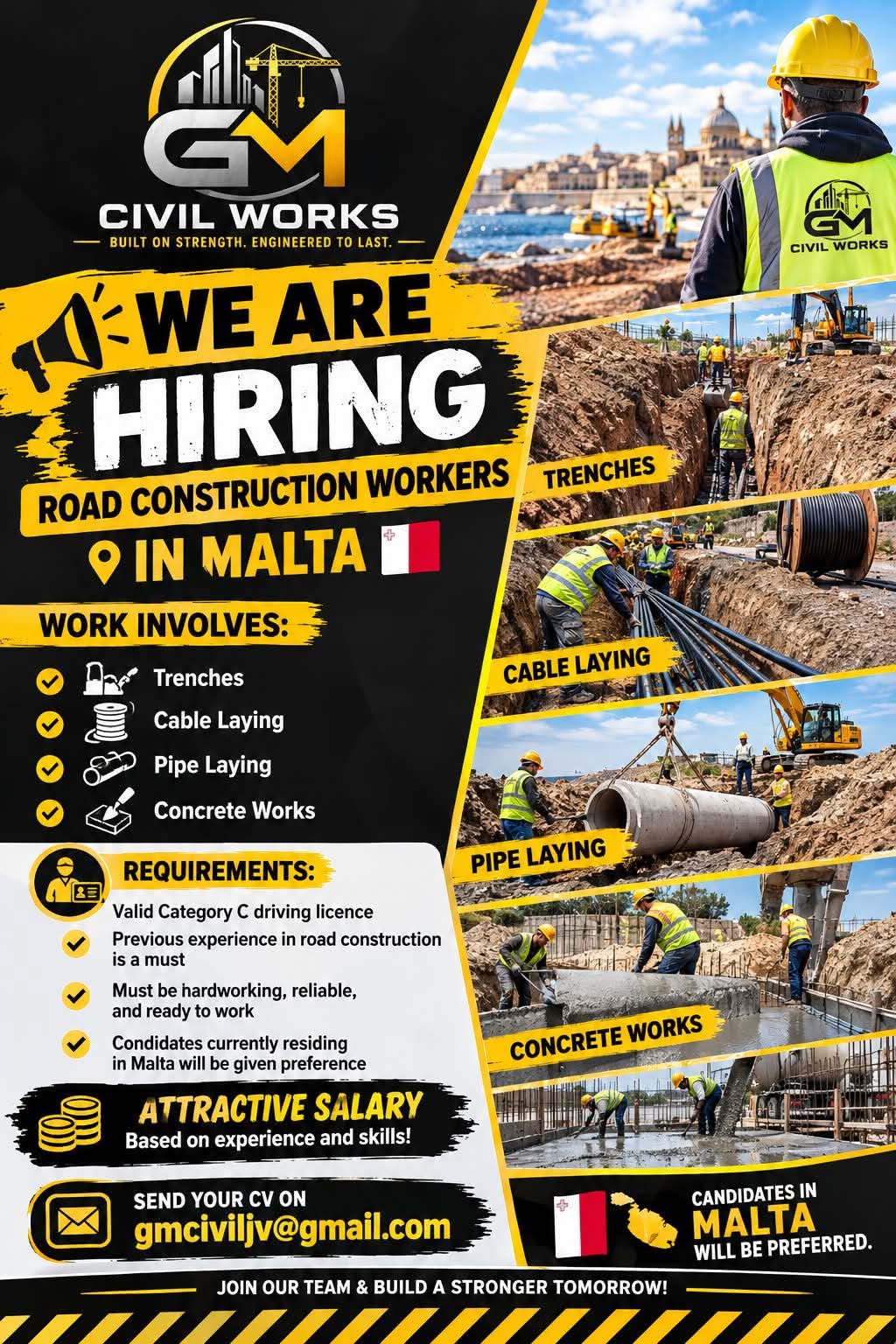Road Construction Worker job in Malta