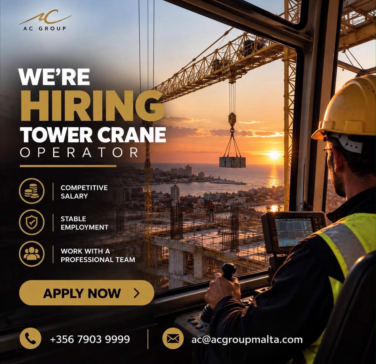 Tower Crane Operator job in Malta