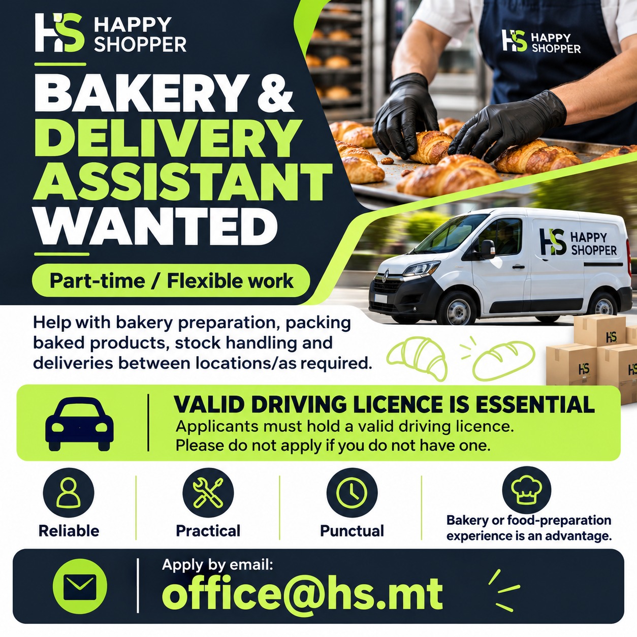 Bakery & Delivery Assistant job in Malta