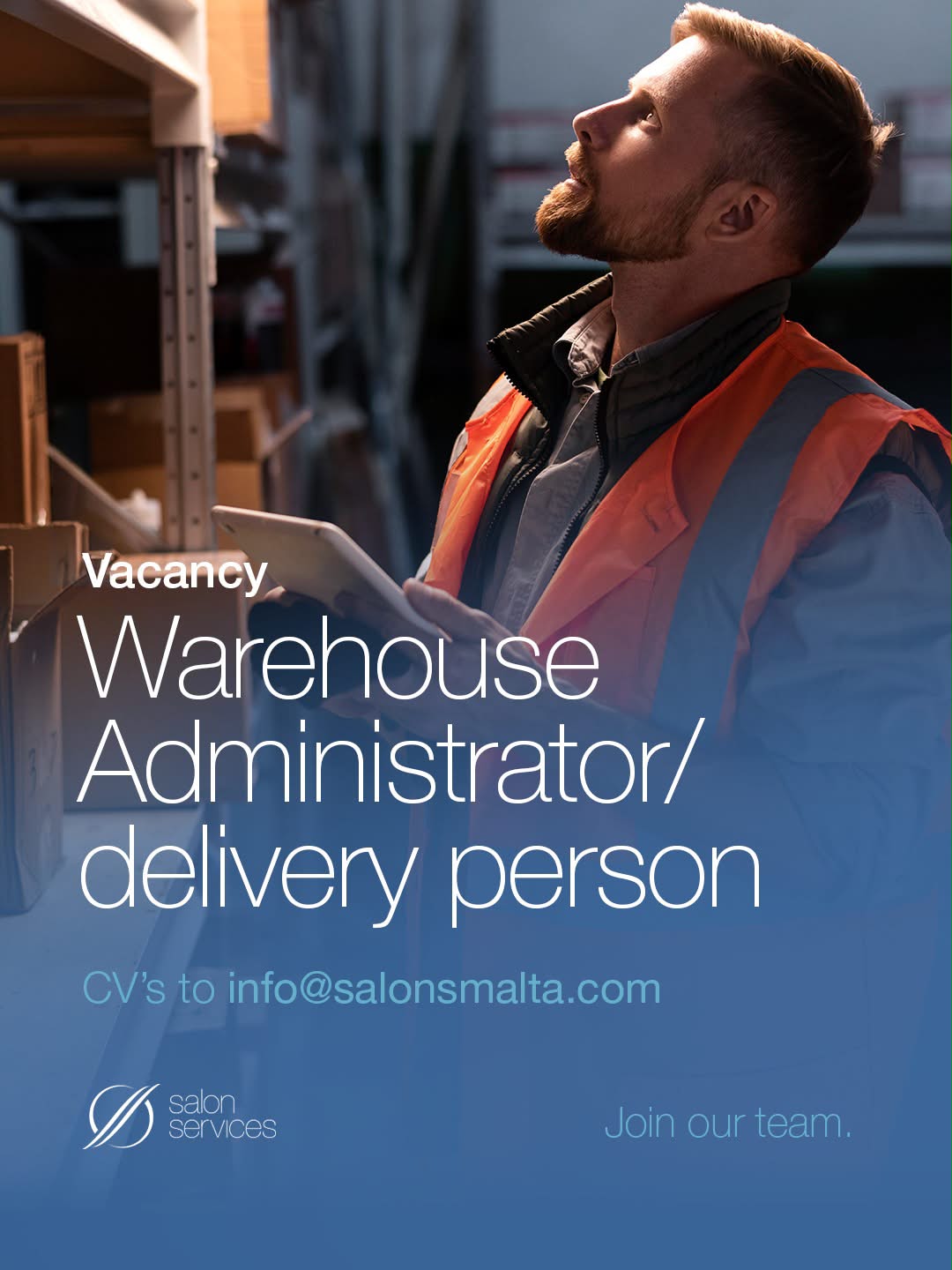 Warehouse Administrator / Delivery Person job in Malta