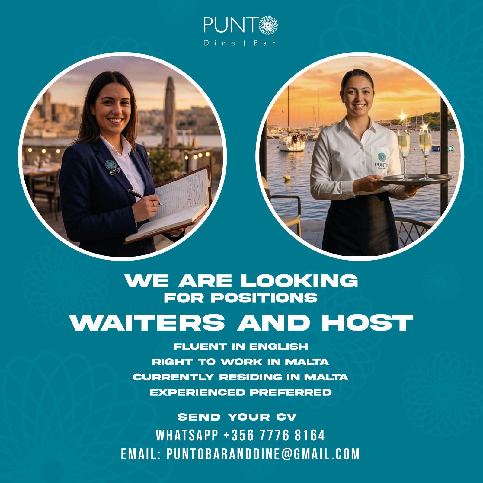 Waiter / Waitress job in Sliema, Malta