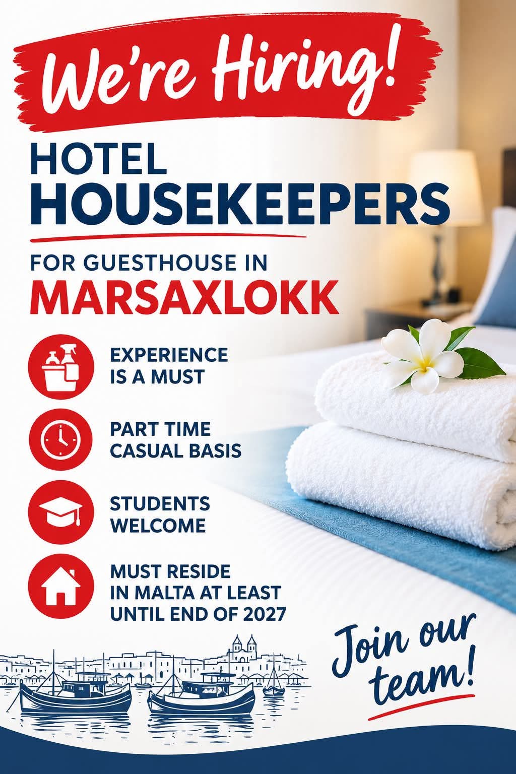 Hotel Housekeeper job in Marsaxlokk, Malta