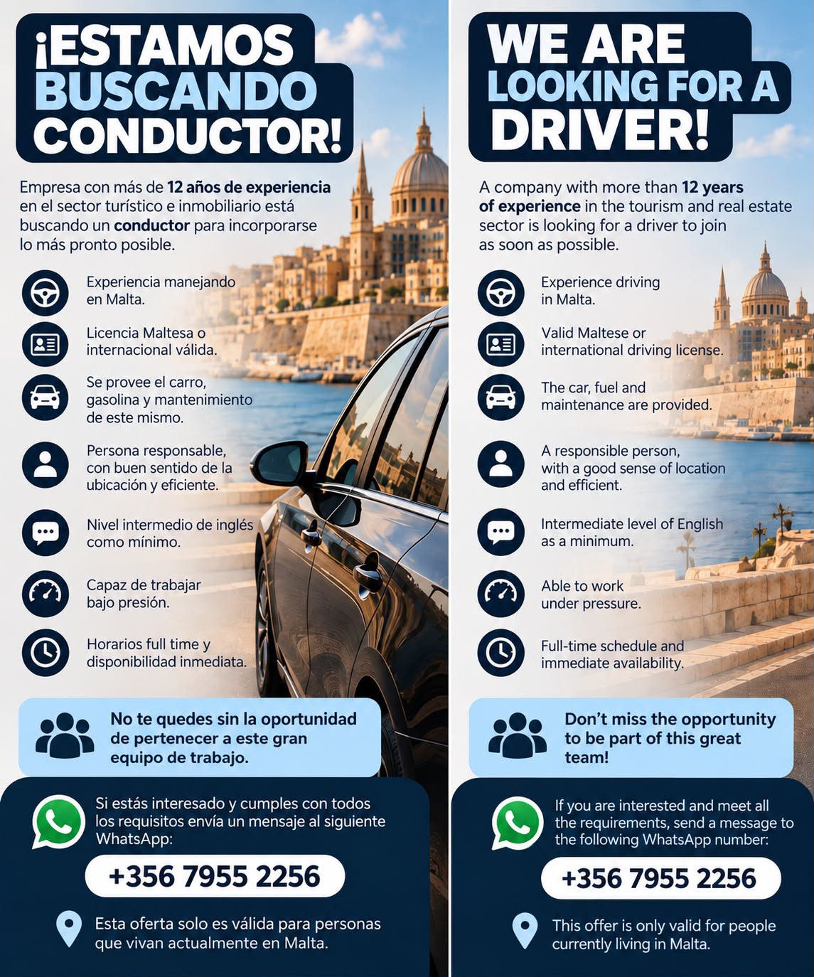 Driver job in Malta