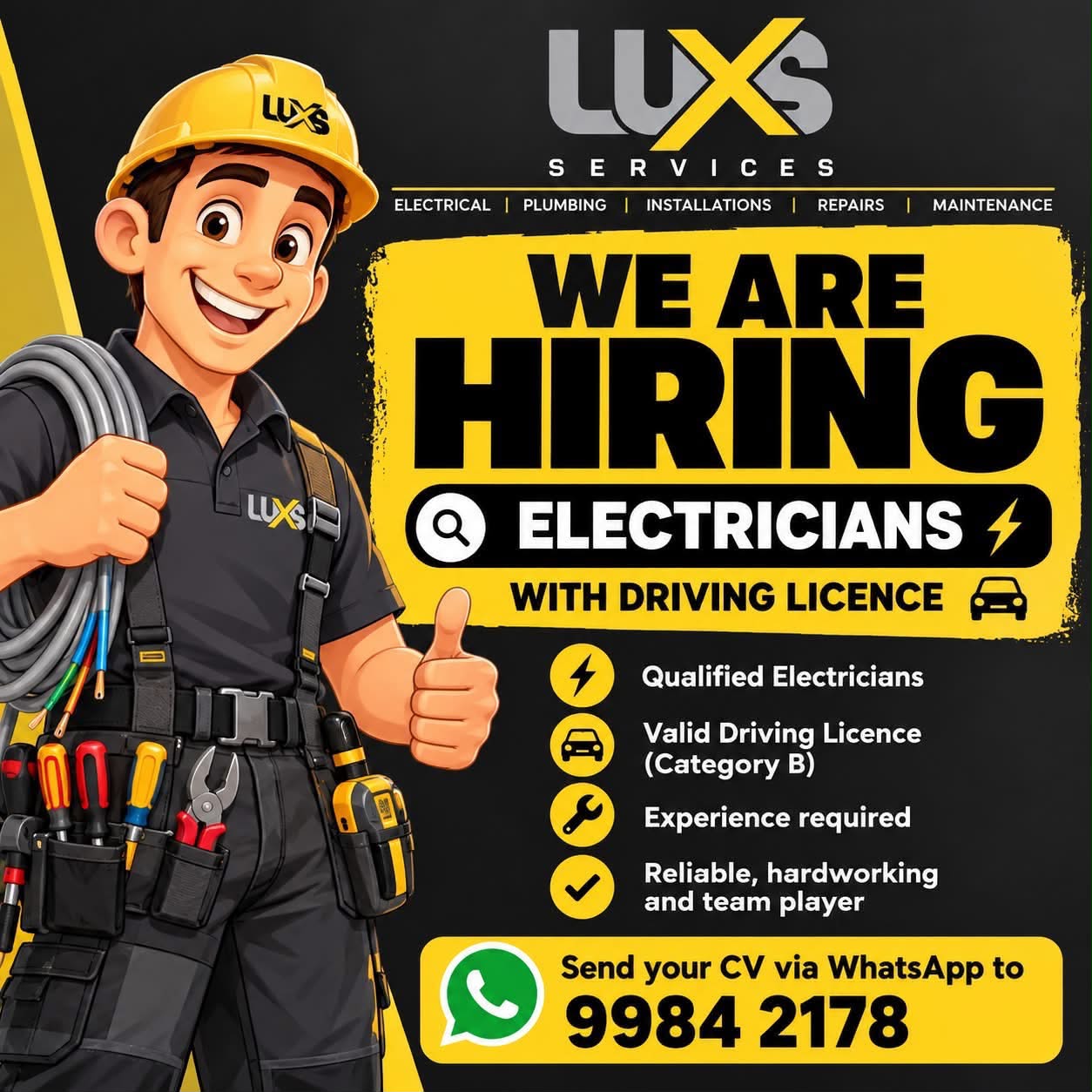 Electrician job in Malta
