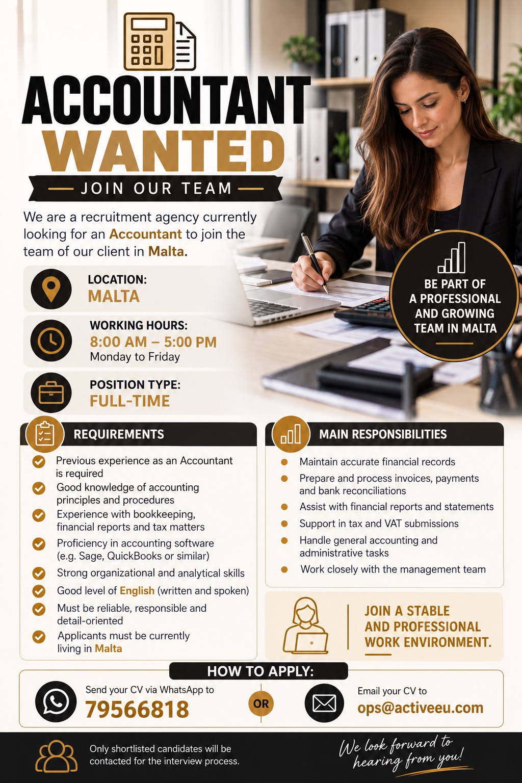 Accountant job in Malta