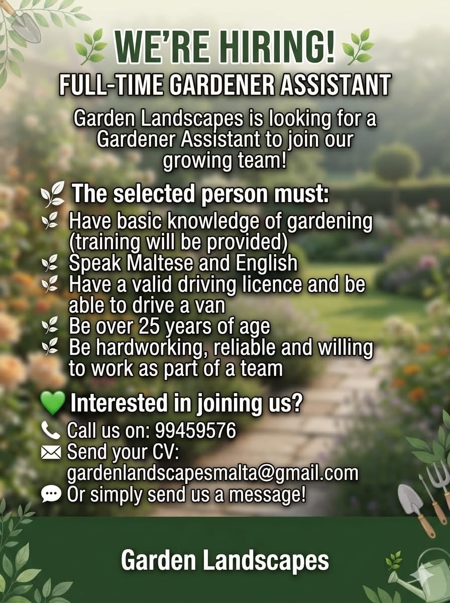Gardener Assistant job in Malta